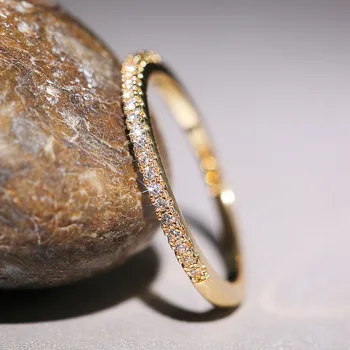 Модные кольца 2023 года для женщин, свадебные, с блестящим кубическим цирконием, Универсальное женское кольцо на палец, минималистичные тонкие украшения