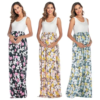 Модные Платья Для Беременных, Летнее Платье С Цветочным Принтом, Длинные Платья Для Беременных Женщин
