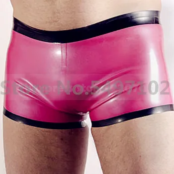 Мужские металлические розовые и черные латексные трусы резиновые мужские обтягивающие боксерские шорты плюс размер на заказ