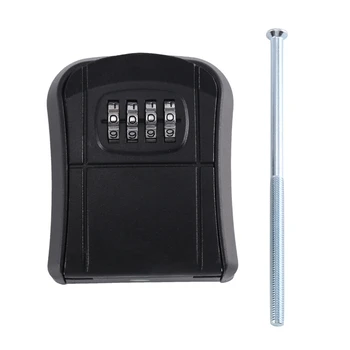 Небольшой мини-сейф для ключей из сплава, 4-позиционный замок с паролем, водонепроницаемый ящик для хранения ключей, ящик для ключей для запасного дома