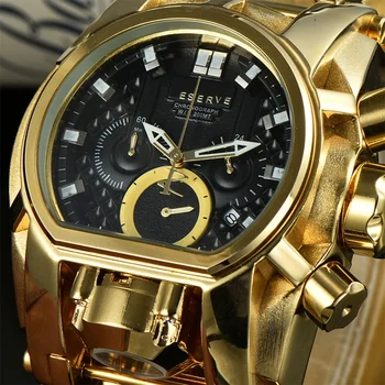 Непобедимый Резервный Болт Zeus Мужские часы 52 мм хронограф из нержавеющей стали Уникальные модные наручные часы Reloj De Hombre Прямая поставка