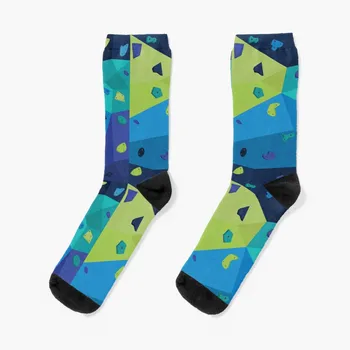 Носки Boulder Wall (синие и зеленые), крутые Носки на заказ для девочек, мужские носки