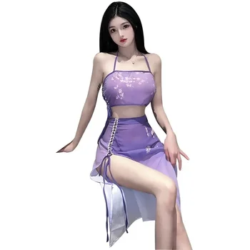 Одежда в стиле ретро, классический стиль Hanfu, прозрачный костюм в древнем стиле, женский комплект из двух предметов, Представление персонажа