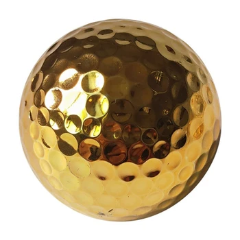 Покрытые Золотом Мячи для Гольфа диаметром 4,26 см для Тренировки Клюшки Гольфиста В помещении на открытом воздухе