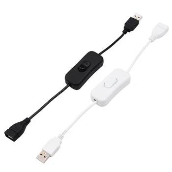 Прочный 28-сантиметровый USB-Кабель с Переключателем ВКЛЮЧЕНИЯ/ВЫКЛЮЧЕНИЯ Удлинителя Кабеля от Мужчины к женщине для USB-Лампы, USB-Вентилятора, Сетевого Адаптера Питания