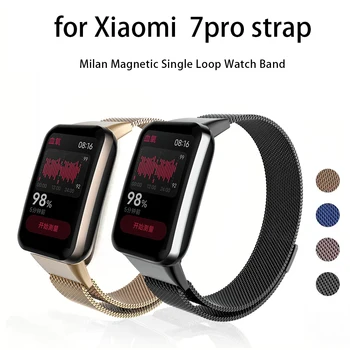 Ремешок с миланской петлей для Xiaomi Band 7Pro, магнитные металлические браслеты, смарт-спортивные часы, сменный браслет для MI Band 7 PRO