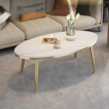 Роскошные Золотые журнальные столики Современный металлический столик в скандинавском минимализме, Небольшая мебель для дома Mesa De Centro De Sala с эффектом мрамора