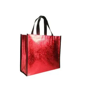 Роскошные подарочные коробки нового стиля, сумки с ручками, экологичная блестящая красная металлическая упаковка из полипропилена, свадебные украшения, сувениры для вечеринок
