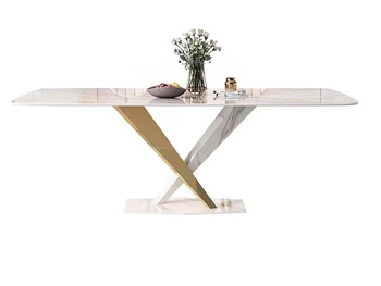 Роскошные прямоугольные столы для кухни, дизайнерская элитная мебель, бытовая техника для виллы, обеденный стол и стулья в итальянском стиле, набор