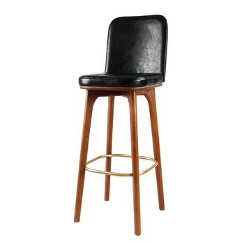 Скандинавские барные стулья, барные стулья, американский высокий табурет из кованого железа, Современные минималистичные кожаные кресла