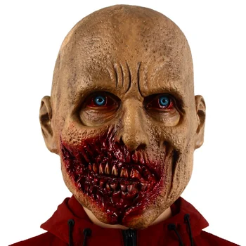 Страшная реалистичная маска зомби на Хэллоуин, Маскарадный костюм ужасов, головной убор для вечеринки, Дом с Привидениями, реквизит для косплея