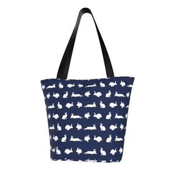 Сумка для покупок White Rabbit Bunny Frenzy Современные сумки Тканевая уличная сумка Женская пляжная сумка с графическим дизайном