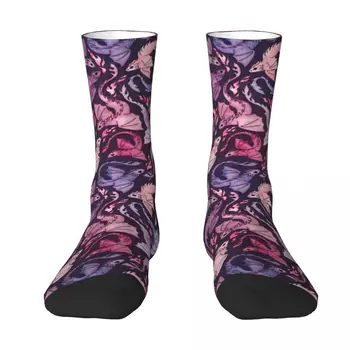 Темно-розовые и фиолетовые носки Dragon fire, спортивные носки, классные носки, ретро-носки, эстетические носки, женские Мужские