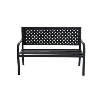 Уличная Прочная стальная Скамейка - Черный набор уличной мебели набор мебели для патио садовая мебель мебель