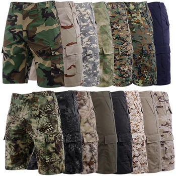 Уличные военные фанатские спортивные камуфляжные тактические шорты Bdu, повседневные брюки на четверть, мужские летние тонкие большие брюки, большие шорты