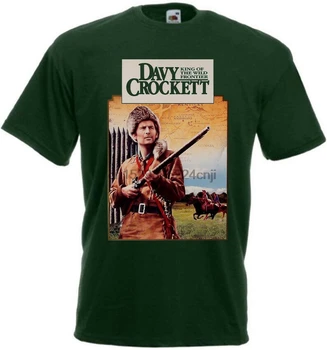 Футболка Davy Crockett v7 бутылочно-зеленого цвета с плакатом всех размеров S... 5XL