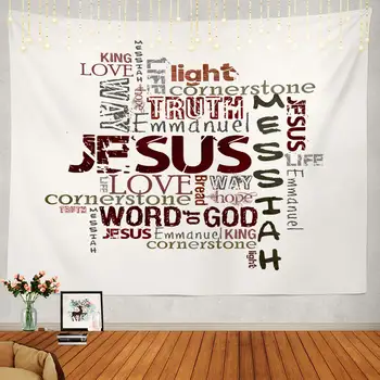 Христианские Религиозные слова, Поклонение Белому Иисусу, Церковная Любовь, Висящие на стене Большие Психоделические гобеленовые украшения
