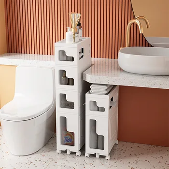 Шкаф для хранения туалетной щели, тип ящика для унитаза, узкий шкаф для хранения, Бытовой пластиковый шкаф для хранения в ванной 20 см